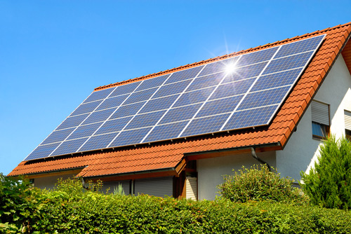 Solar-Panel-On-A-Red-Roof